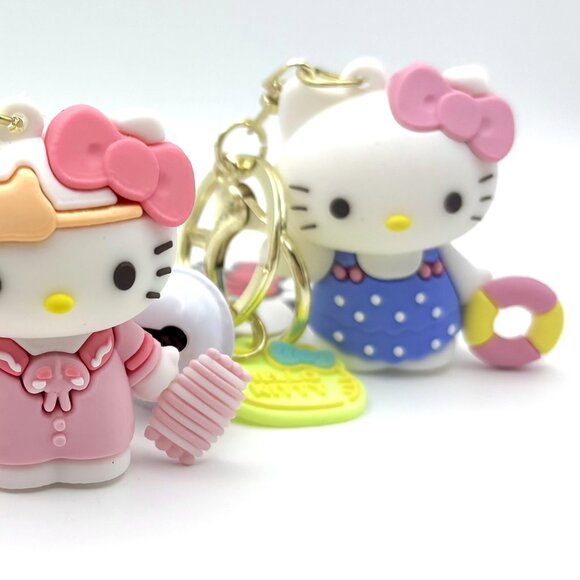 3 Styles Kawaii Sanrio Figural Hello Kitty Bag Charm Keychain Lobster Clasp New - Picture 3 of 8